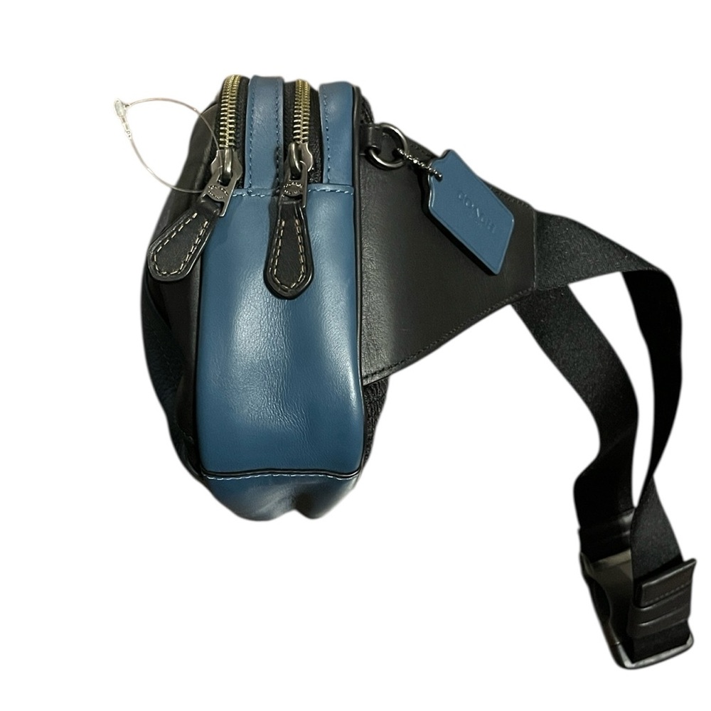 Coach Two-Tone Leather Belt Bag in Blue and Black - Picture 5 of 10